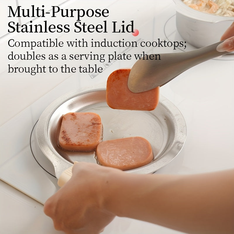 6pcs 304 Stainless Steel Non-Stick Cookware Set, Dual-Purpose Pot & Plate Pots And Pans Set, High Temperature Resistant With Free Heat-Resistant Silicone Gloves & Lid Knob, Non-Abrasive Process, Induction Compatible