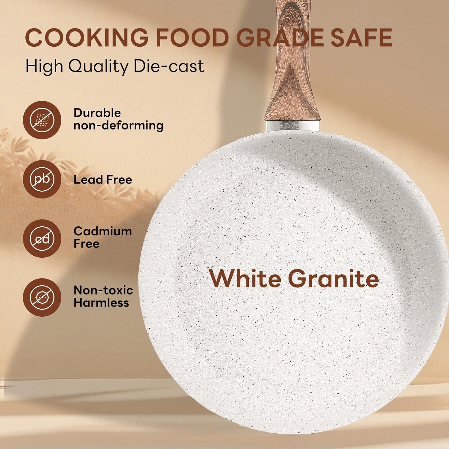 17-Piece Non-Stick Cookware Set with Heat-Resistant Handles and Dishwasher-Safe Lids Perfect for holiday gifting or kitchen use at home, black\u002Fwhite