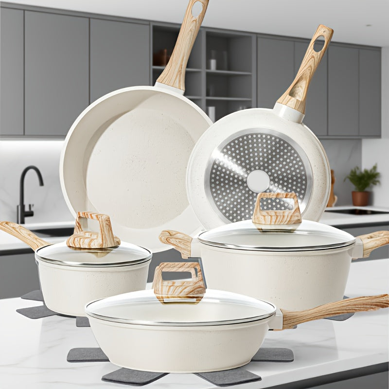 Pan, 12Pot And Pan Set, Non-stick Pan, Kitchen Cookware Set, Non-stick Cooking Set, Including Frying Pan.