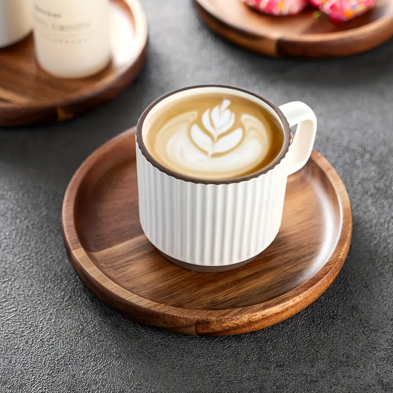 4 Wooden Plates - Perfect for Snacks, Fruits And Small Treats - Suitable for Homes, Restaurants, Bars, Parties, Festivals, Home Decoration And Kitchens