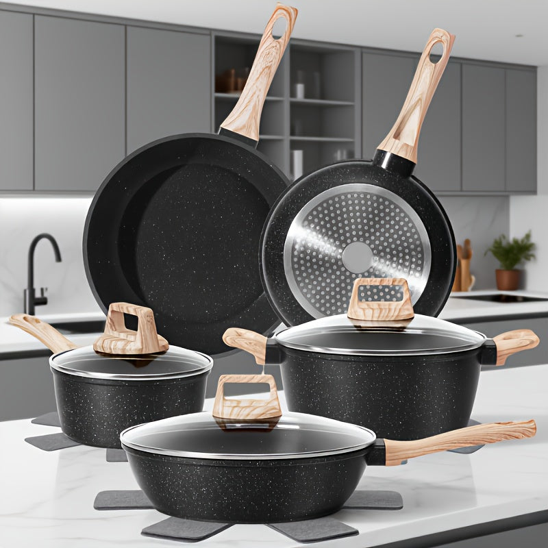 Pan, 12Pot And Pan Set, Non-stick Pan, Kitchen Cookware Set, Non-stick Cooking Set, Including Frying Pan.