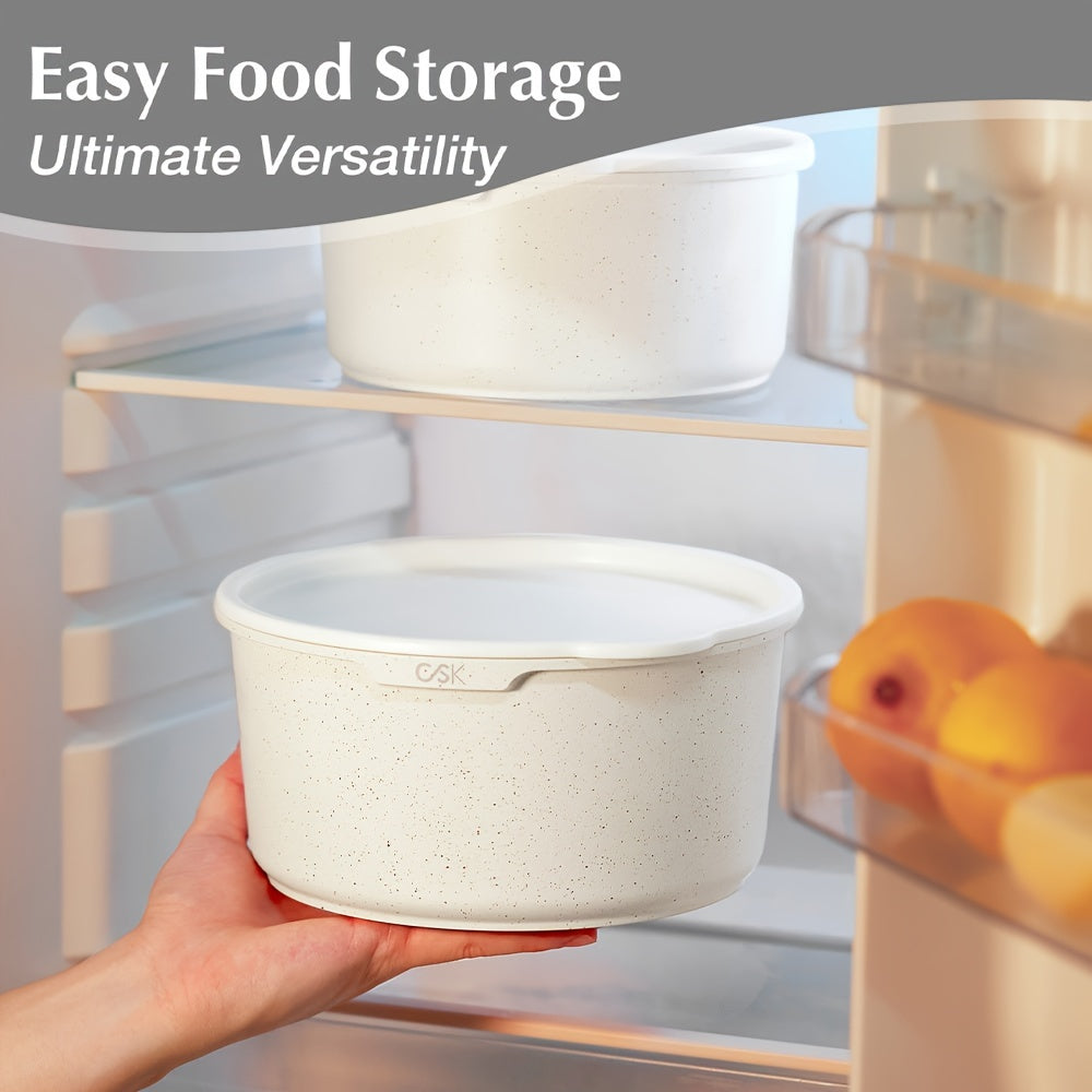 17pcs Heavy-Duty Non-Stick Cookware Set with Removable & Detachable Handle - Induction Compatible, Oven Safe Pots and Pans (Green\u002FCream White) - Stackable Kitchen Cookware for \u002F Stoves, Frying, Boiling,