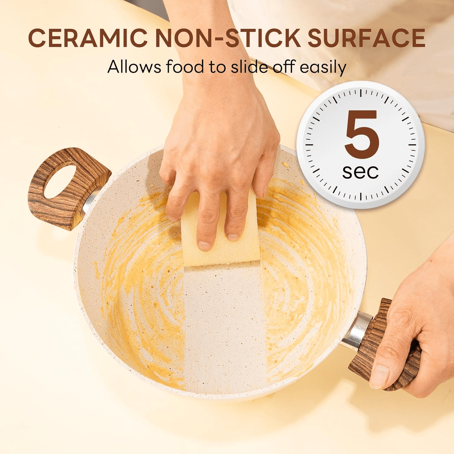 17-Piece Non-Stick Cookware Set with Heat-Resistant Handles and Dishwasher-Safe Lids Perfect for holiday gifting or kitchen use at home, black\u002Fwhite