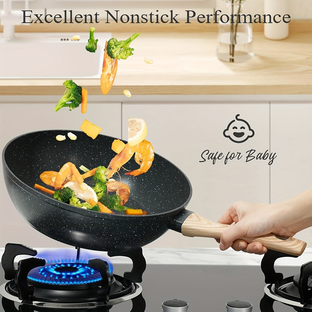 The Latest Style 12pcs Cookware Set, Non-stick Cookware Set, Including Frying Pan, Cooking Pot And Pot Lid, Compatible with All Stoves, High-quality Die-cast Aluminum Sturdy And Durable, Easy to Clean And Durable