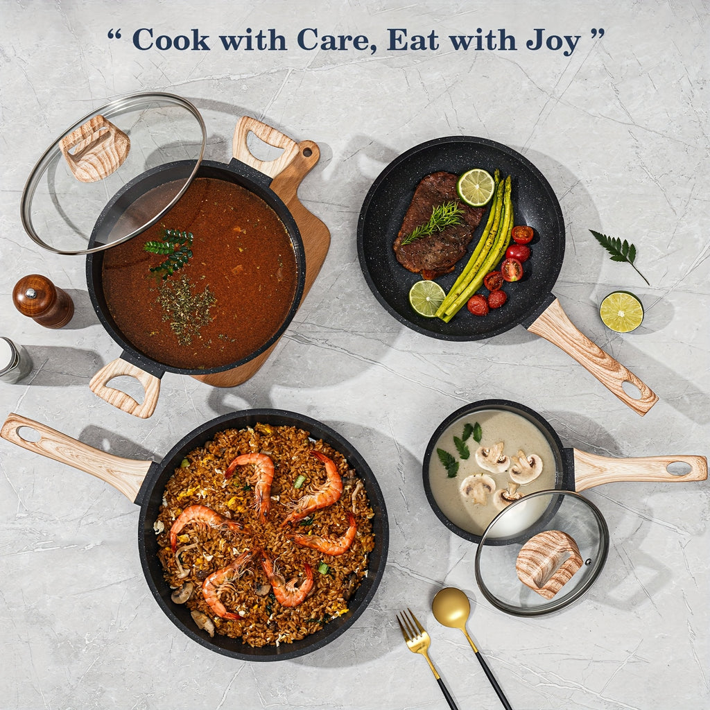 Pan, 12Pot And Pan Set, Non-stick Pan, Kitchen Cookware Set, Non-stick Cooking Set, Including Frying Pan.