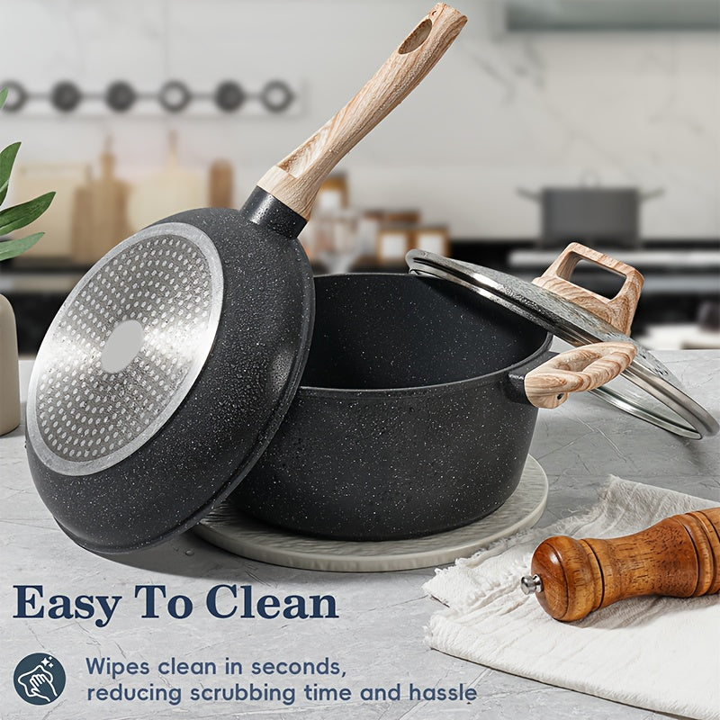 Pan, 12Pot And Pan Set, Non-stick Pan, Kitchen Cookware Set, Non-stick Cooking Set, Including Frying Pan.