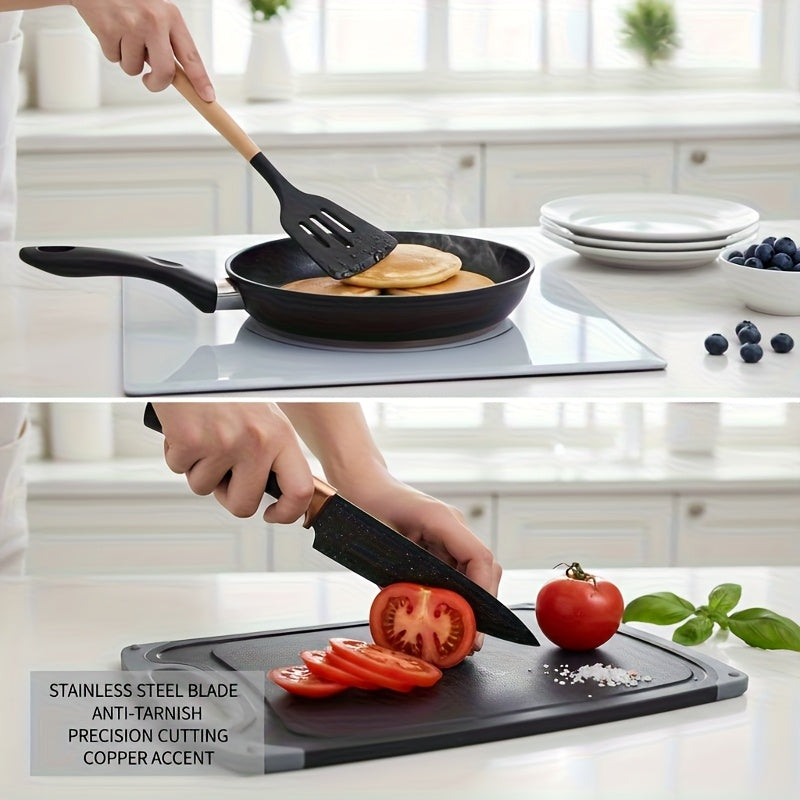 A 29pcs Cookware Collection, Including Silicone Kitchen Tools (With a Stand), Non-Stick Heat-Resistant Pots, Cake Molds, Scissors, And Cutting Boards, Is Perfect for Everyday Cooking in Home Kitchens And Is an Excellent Option for Families And Cooki